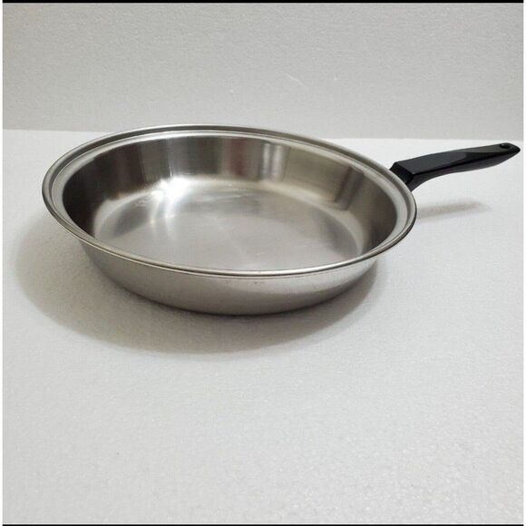 Vintage EKCO FLINT 10" Stainless Steel Skillet Frying Pan No Lid - Picture 5 of 9